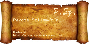 Percze Szilamér névjegykártya